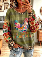 Vintage Elegant Sparkly Thanksgiving Chicken Sweatshirt