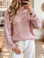 Retro Cozy Round Collar Art Casual Stylish Long Sleeve Sweater