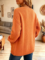 Vintage Elegant Knitted Fabric Patchwork Pocket Sweater