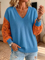 Vintage Elegant Patchwork Hollowed Out Lace Sweater