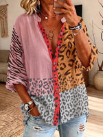 Vintage Elegant Button Long Sleeve Patterned Shirt