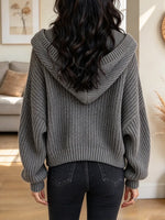 Retro Hooded Knit Art Casual Stylish Long Sleeve Cardigan Sweater