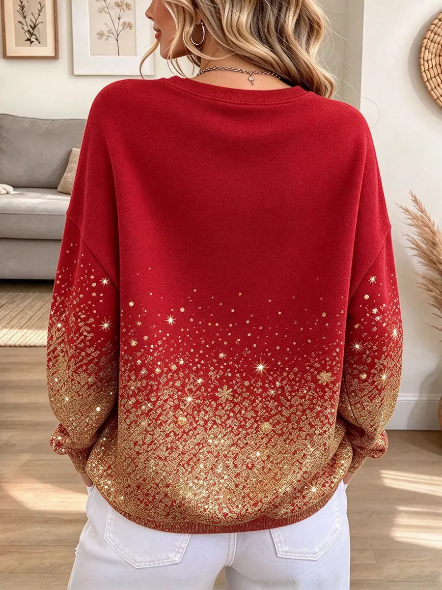 Shiny Christmas Pattern Art Casual Stylish Long Sleeve Sweatshirt
