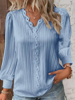 Retro Elegant Lace Patchwork Art Casual Stylish Long Sleeve Shirt