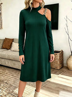 Vintage Elegant Cotton Patchwork Metallic Off-Shoulder Dress