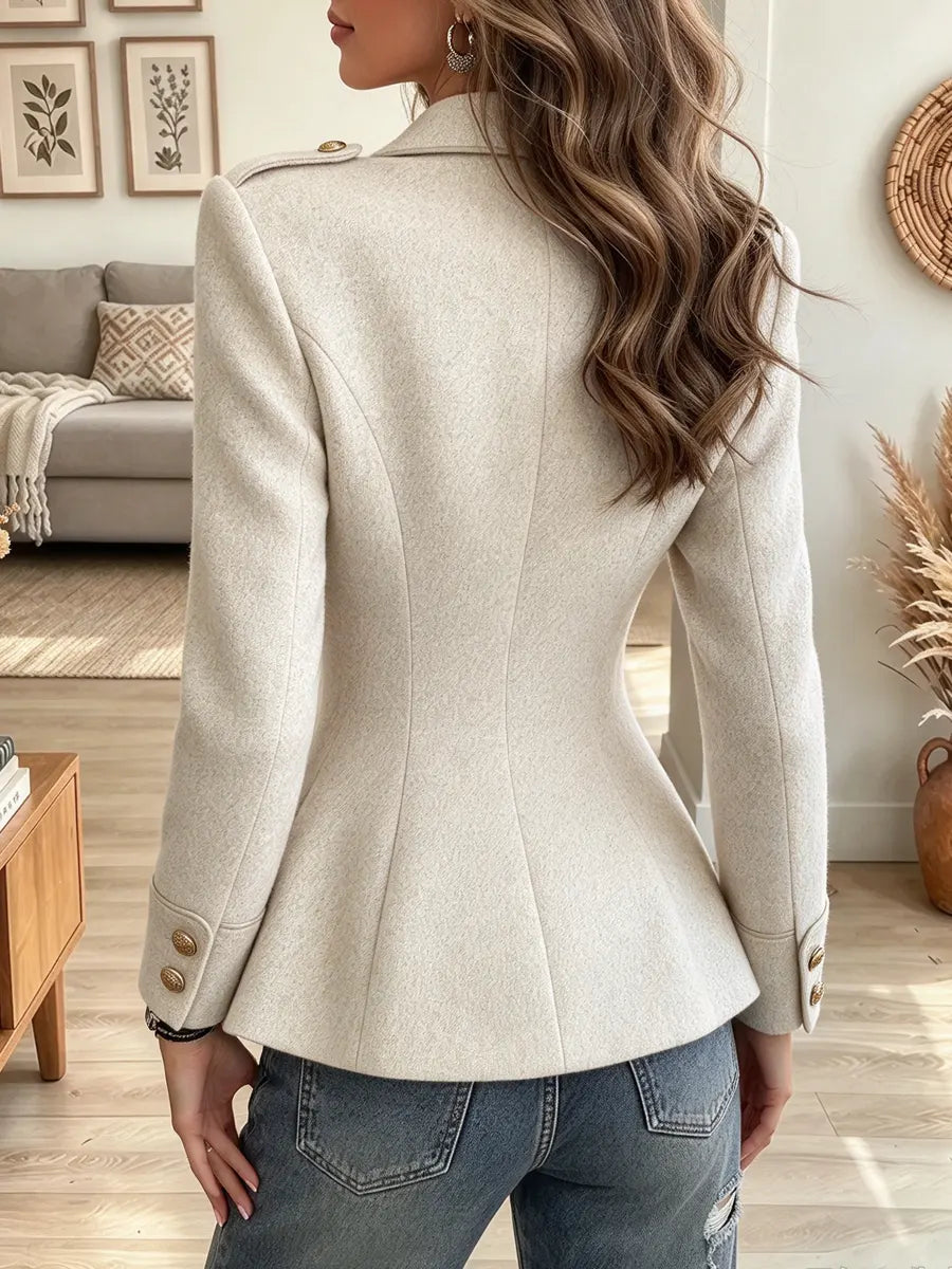 Retro Chic Double-breasted Blazer Art Casual Stylish Long Sleeve Coat