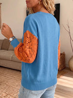 Vintage Elegant Patchwork Hollowed Out Lace Sweater