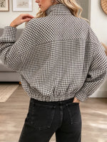Retro Chic Plaid Pattern Art Casual Stylish Long Sleeve Stand Collar Coat