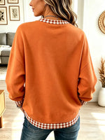 Retro Pumpkin Autumn Pattern Art Print Casual Long Sleeve Sweatshirt