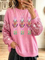 Vintage Elegant Sequin Christmas Nutcracker Sweatshirt