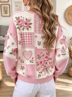 Retro Lovely Floral Pattern Art Casual Stylish Long Sleeve Sweatshirt