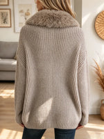 Retro Elegant Knit Fur Art Casual Stylish Long Sleeve Sweater