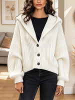 Retro Hooded Knit Art Casual Stylish Long Sleeve Cardigan Sweater