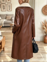 Retro Chic Lapel Fleece Leather Art Casual Stylish Long Sleeve Coat
