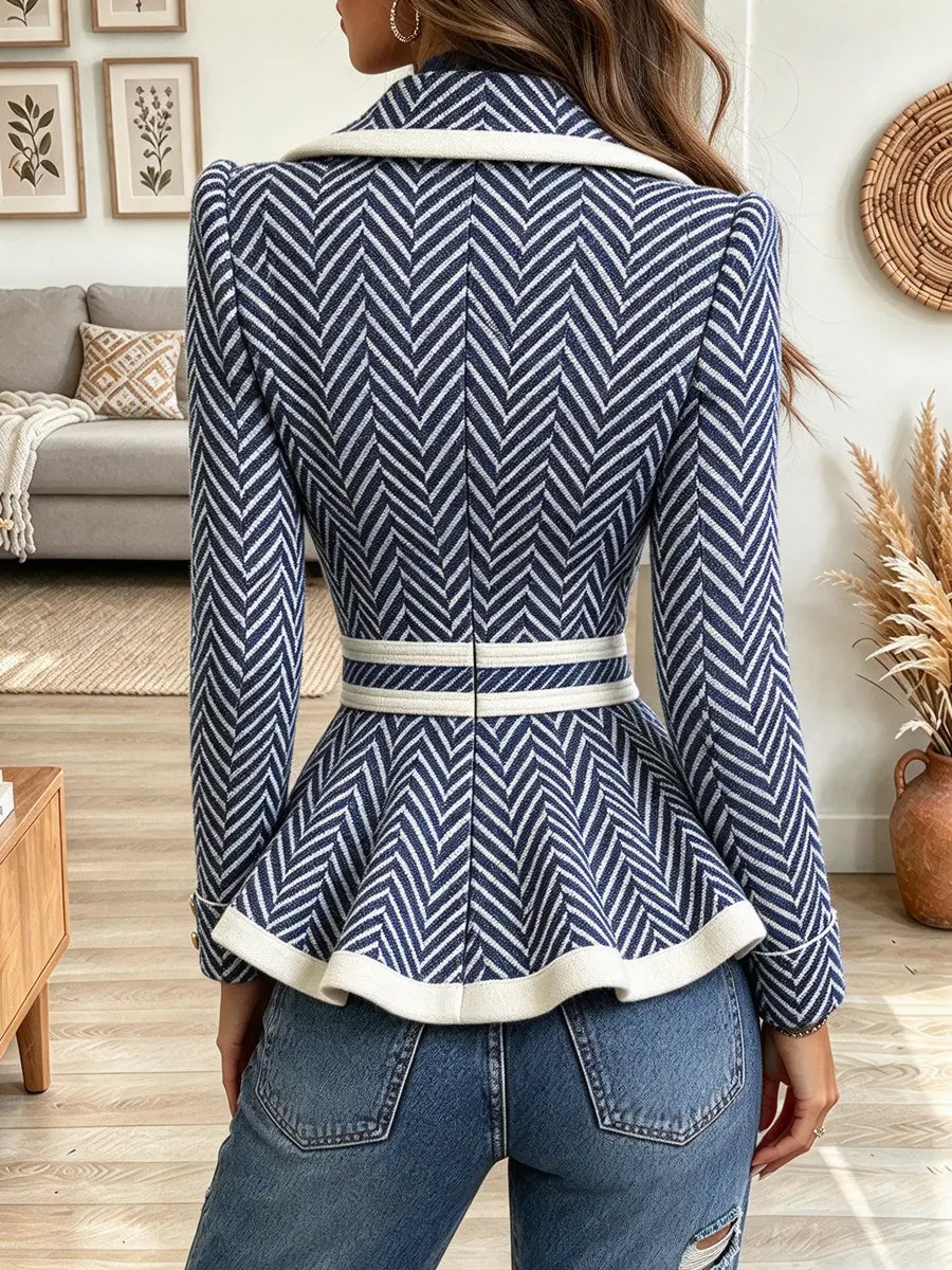 Retro Chic Ruffle Lapel Button Art Casual Stylish Long Sleeve Coat
