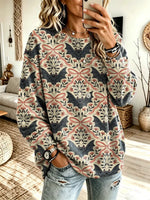 Funny Halloween Bats Pattern Art Print Casual Long Sleeve Sweatshirt