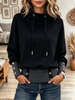 Women's Cowl Neck Drawstring Sweatshirt