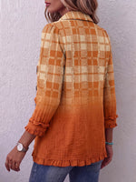Vintage Elegant Pattern Patchwork Ruffled Jacket