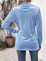 Retro Elegant Long Sleeve Casual Loose Stylish Velvet Cardigan Coat