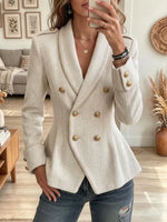 Retro Chic Double-breasted Blazer Art Casual Stylish Long Sleeve Coat