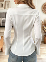Women's Collared Fitted Button Down Shirt,