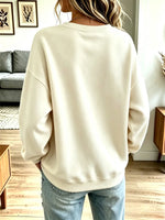 Vintage Leaf Autumn Pattern Art Casual Stylish Long Sleeve Sweatshirt