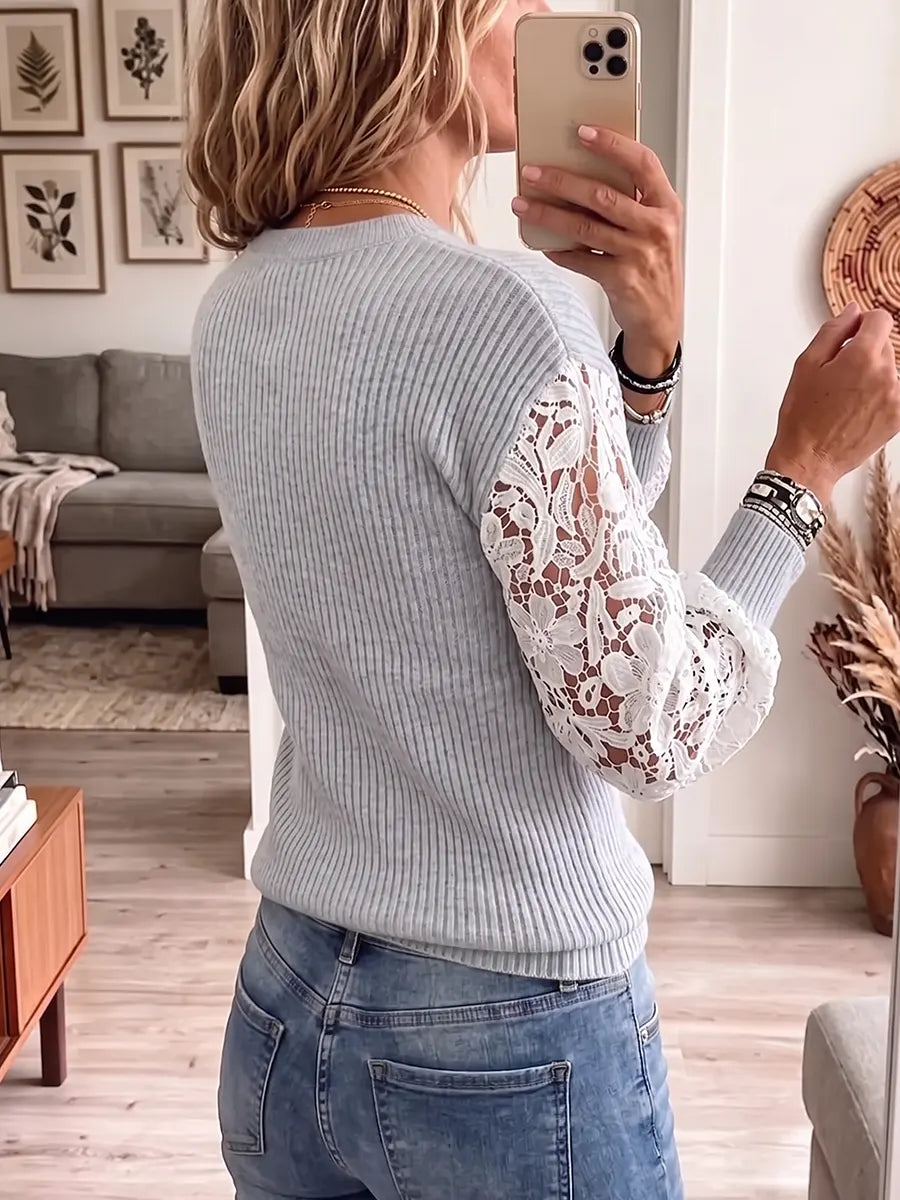 Vintage Elegant Patchwork Openwork Sweater