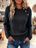 Vintage Elegant Button-front Knit Sweater