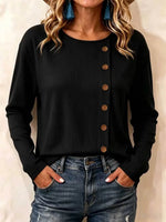 Retro Solid Color Art Casual Button Stylish Long Sleeve Shirt