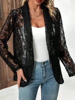 Retro Elegant Floral Lace Hollow Art Casual Stylish Long Sleeve Coat