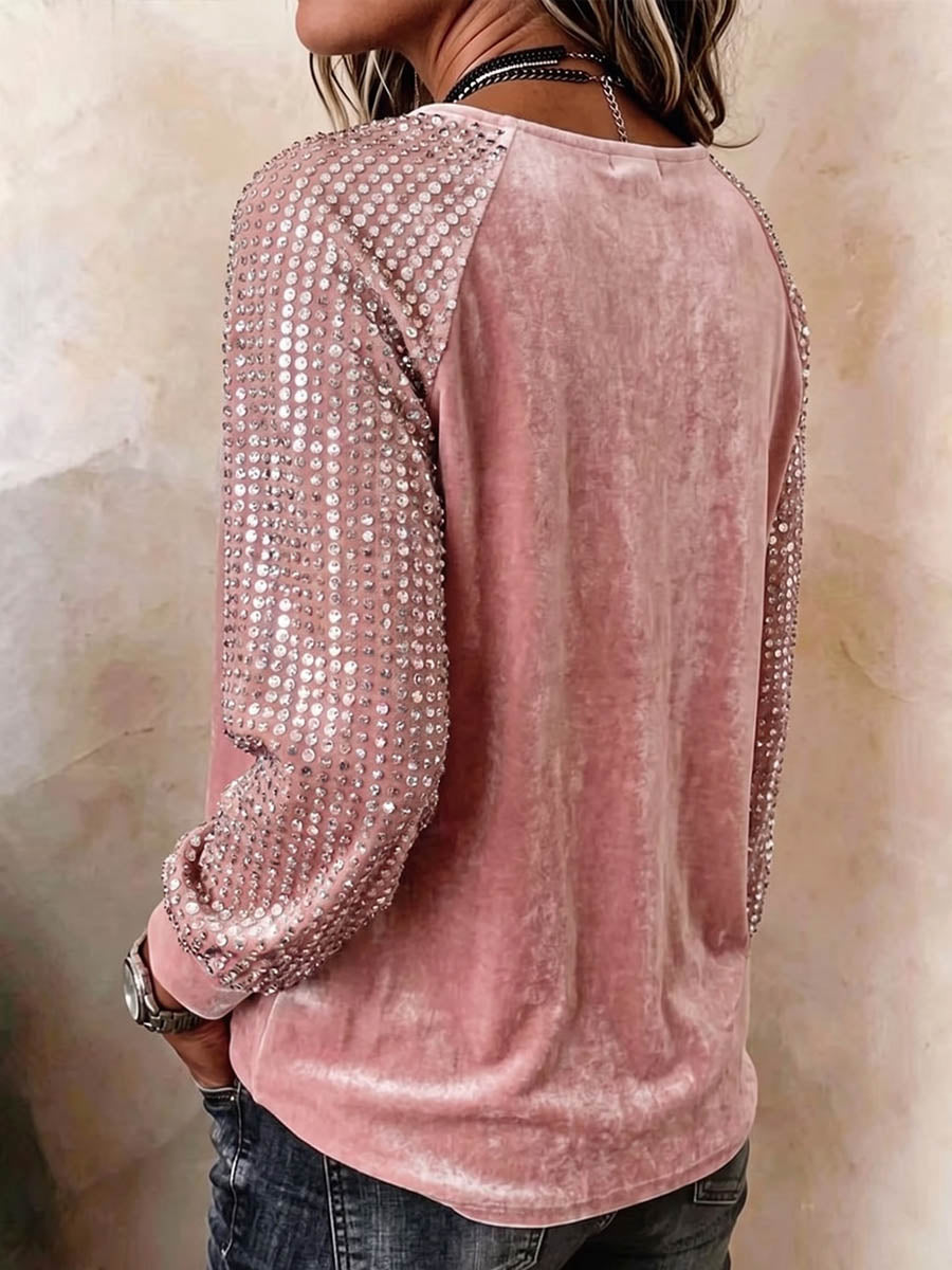 Vintage Elegant Leopard Print Velvet Shirt