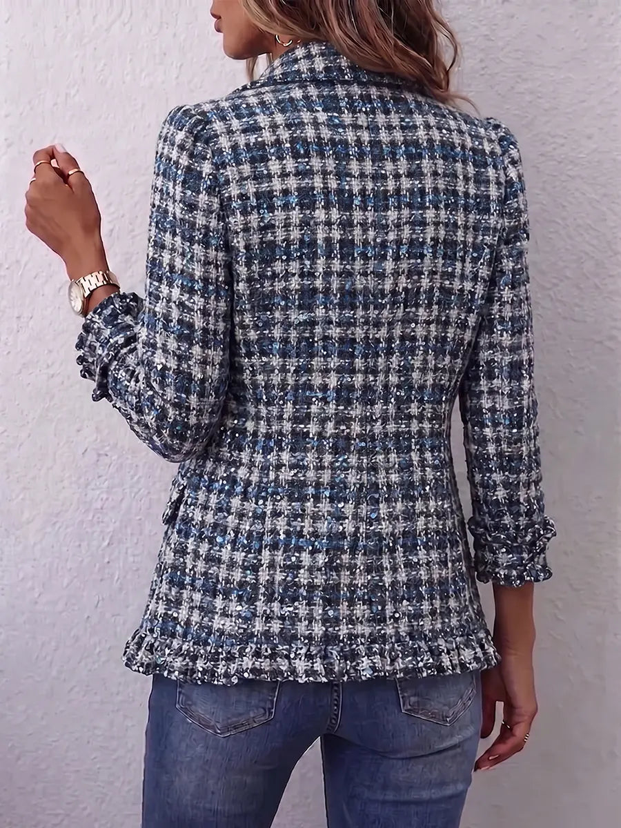 Vintage Elegant Pattern Patchwork Ruffled Jacket