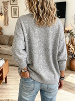 Women's Sequin Shimmer Button-Front Knit Cardigan