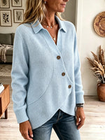 Women's Asymmetrical Button Cardigan Sweater