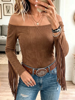Vintage Elegant Tassel Shirt