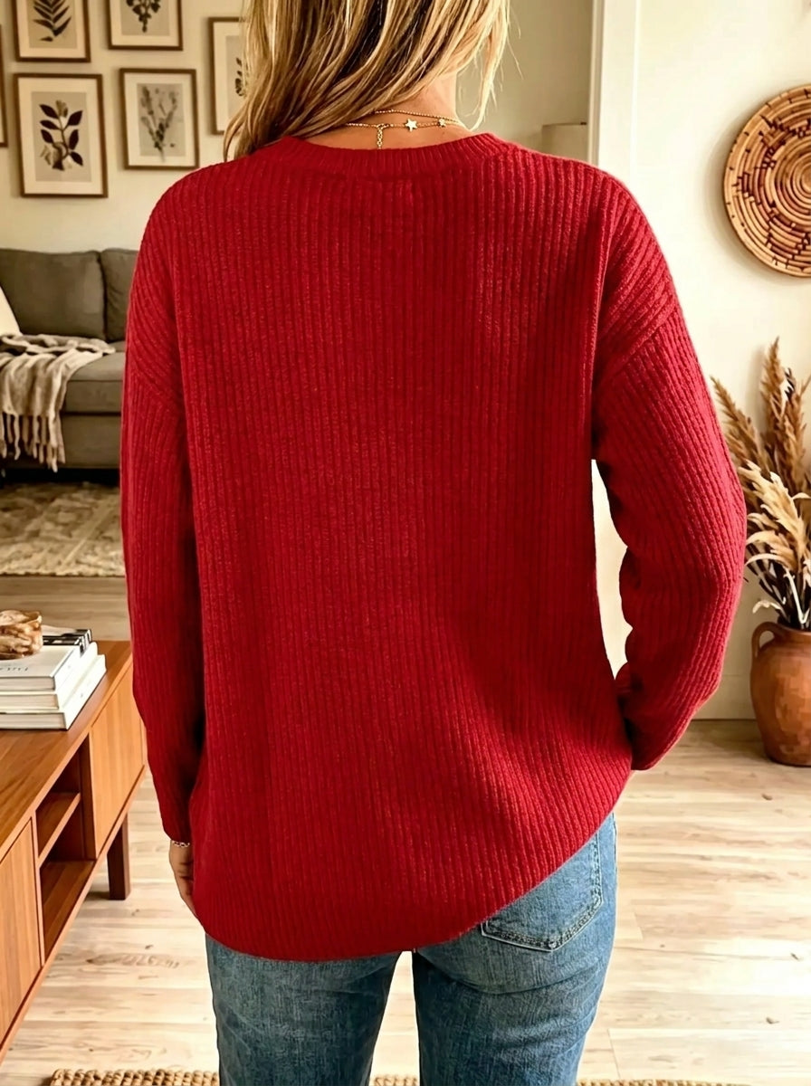 Women's Glitter Bow Graphic Knit Sweater