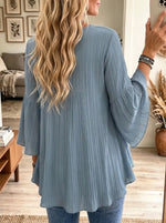 Women's Eyelet Lace Babydoll Flared Sleeve Blouse