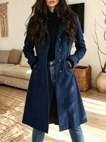 Retro Western Art Casual Stylish Long Sleeve Suede Long Coat
