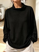 Cozy Waffle Solid Color Art Turtleneck Casual Stylish Long Sleeve Shirt