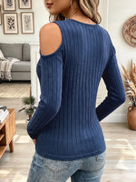 Vintage Elegant Knitted Cut-out Shirt