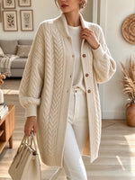 Retro Cozy Art Casual Knit Stylish Long Sleeve Cardigan Sweater