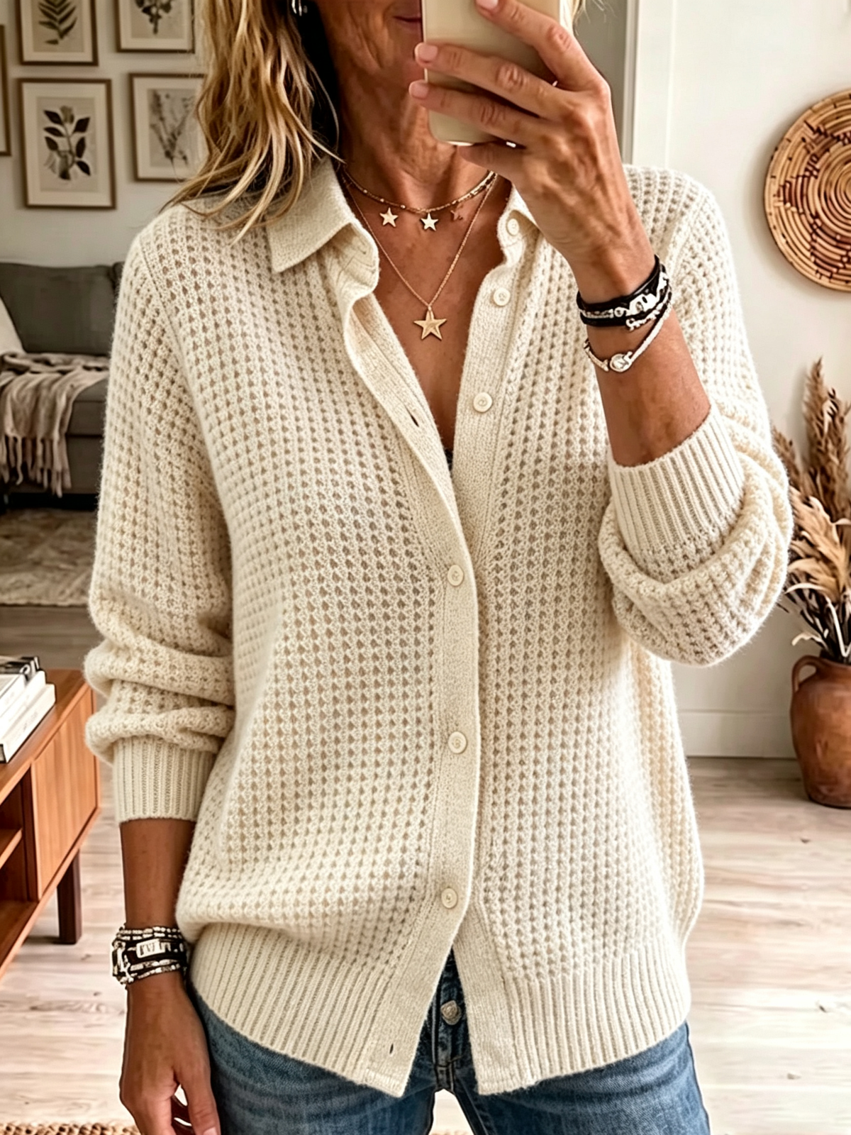 Women's Button-Down Knit Cardigan