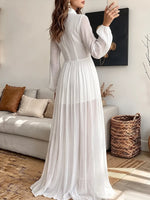 Vintage Elegant Cotton-linen Patchwork Dress