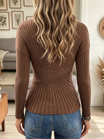 Women's Structured Panelled Ribbed Knit Top