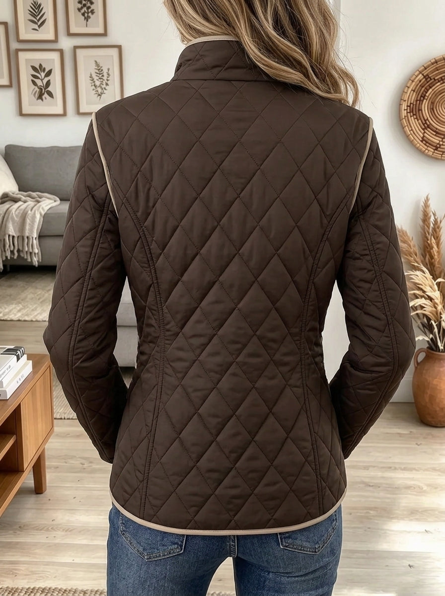 Women's Contrast Trim Quilted Jacket