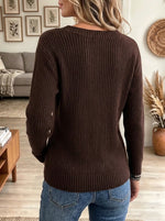 Women's Big Bow V-Neck Slim Sweater