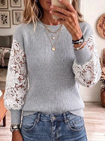 Vintage Elegant Patchwork Openwork Sweater