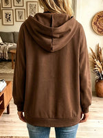 Women's Military Frog Button Zip-Up Hooded Sweatshirt