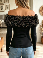 Women's Floral Ruffle Off-the-Shoulder Top