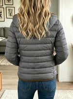 Women's Colorblock Contrast Pocket Lightweight Puffer Jacket